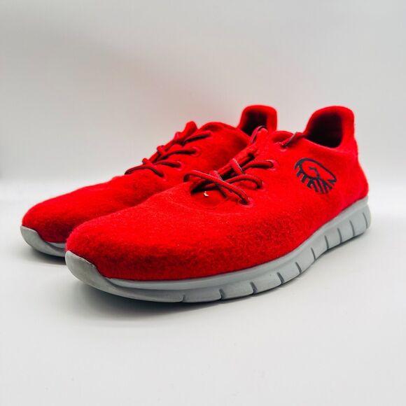 Giesswein Shoes Mens EU 46 US 13 Red Wool Merino Runner Lace Up Casual Sneakers - Picture 4 of 12